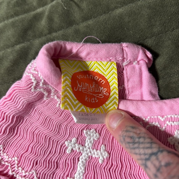 Pink Smocked Kids Dress - Picture 3 of 4